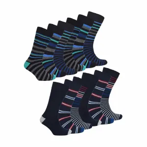 12 Pack Mens Multicolor Soft Breathable Bamboo Crew Socks