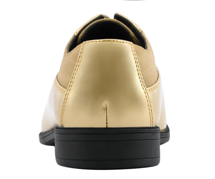 179 Gold Men’s Patent Leather Derby Shoes
