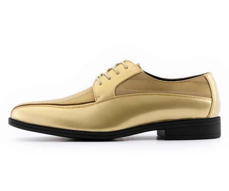 179 Gold Men’s Patent Leather Derby Shoes