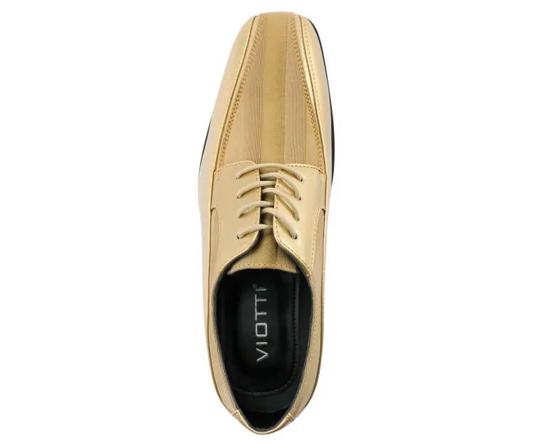 179 Gold Men’s Patent Leather Derby Shoes