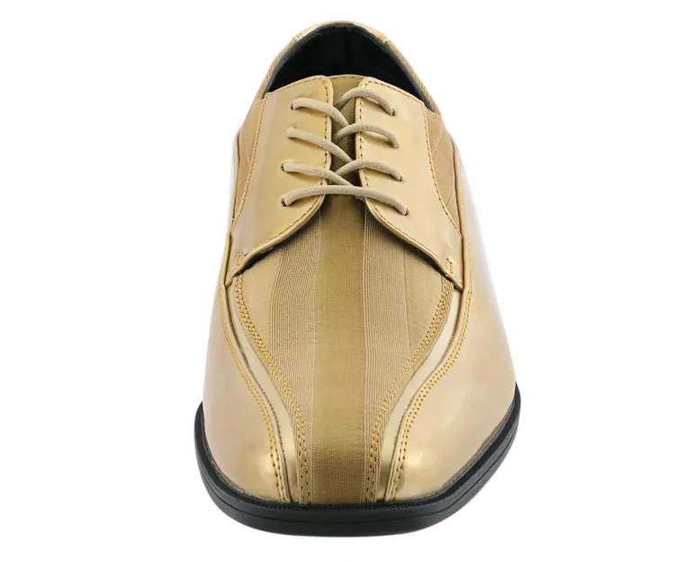 179 Gold Men’s Patent Leather Derby Shoes