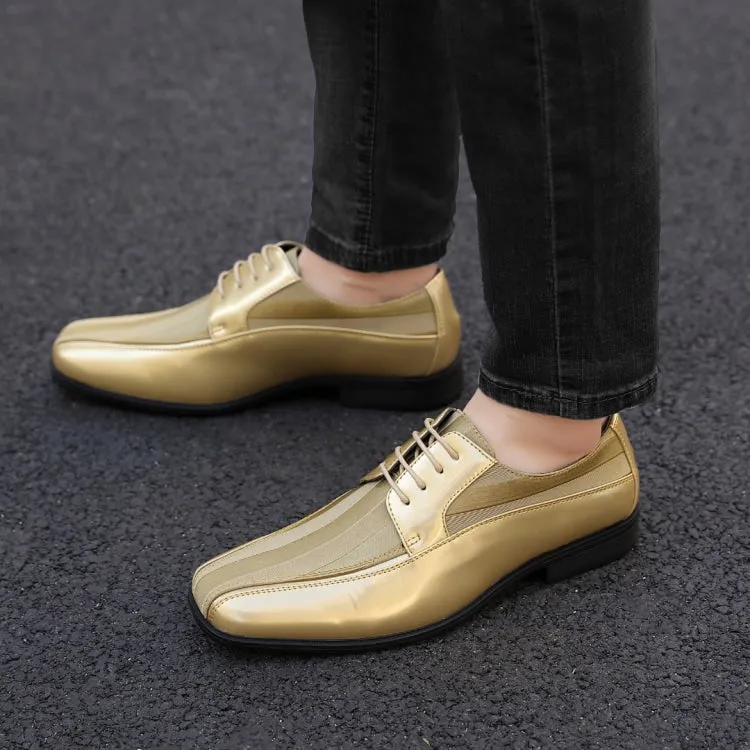 179 Gold Men’s Patent Leather Derby Shoes