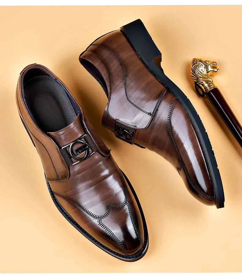 2023 New Men's Leather Casual Pointed Toe Shoes Sports Shoes
