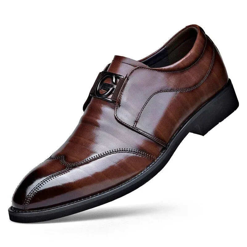 2023 New Men's Leather Casual Pointed Toe Shoes Sports Shoes