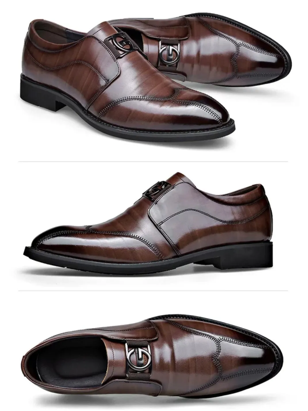 2023 New Men's Leather Casual Pointed Toe Shoes Sports Shoes