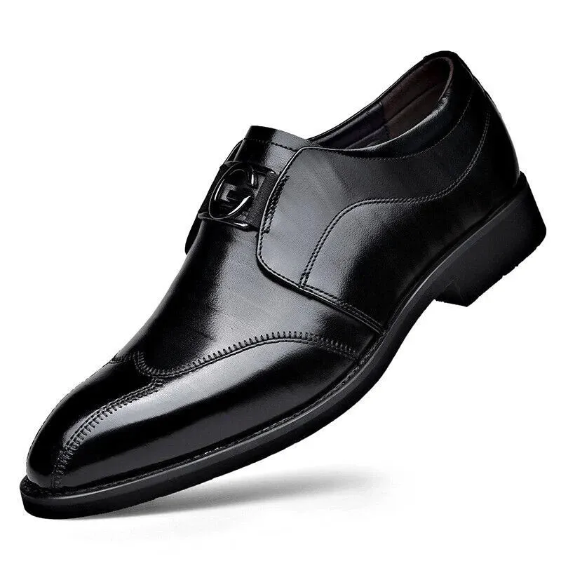 2023 New Men's Leather Casual Pointed Toe Shoes Sports Shoes
