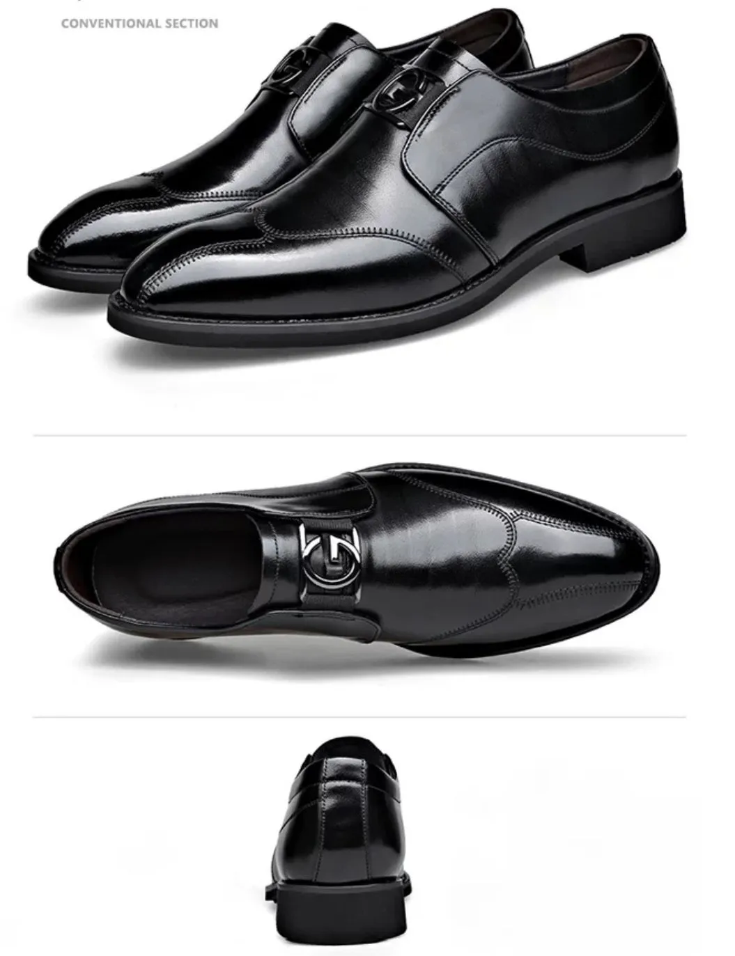 2023 New Men's Leather Casual Pointed Toe Shoes Sports Shoes