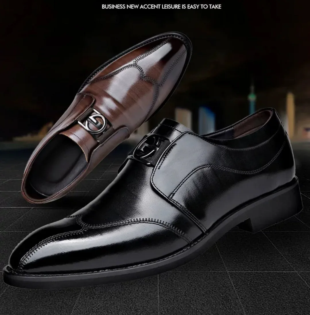 2023 New Men's Leather Casual Pointed Toe Shoes Sports Shoes