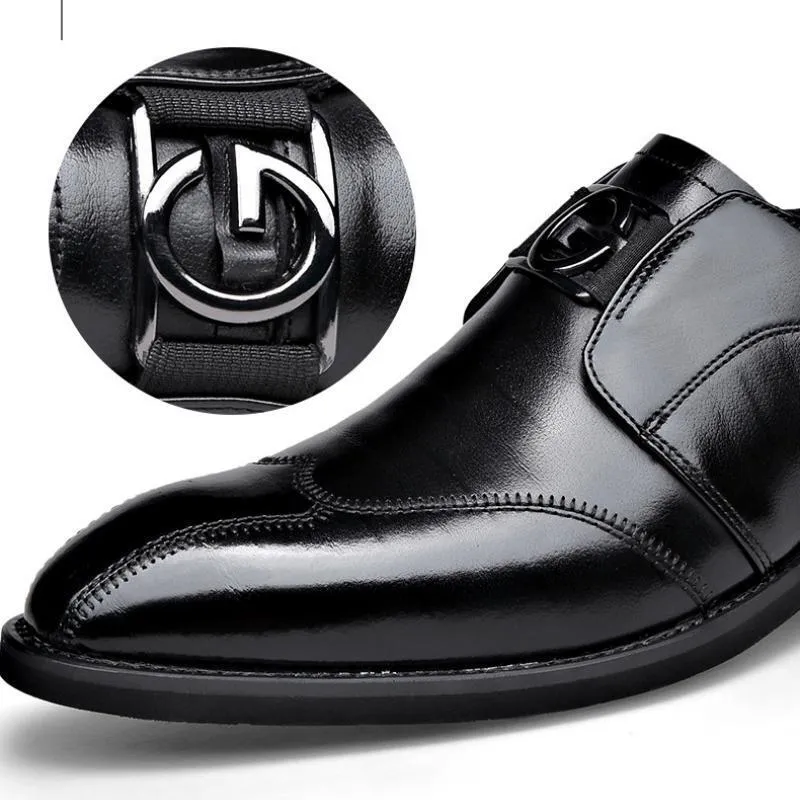 2023 New Men's Leather Casual Pointed Toe Shoes Sports Shoes