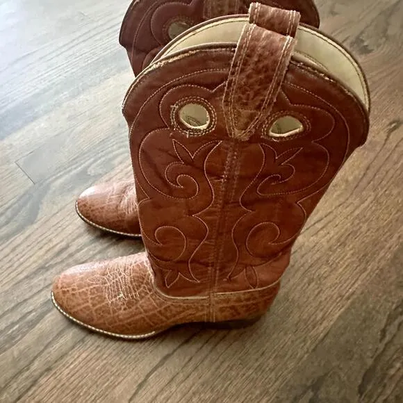 Acme Brown Leather Western Boots Kid's Size 3.5 D