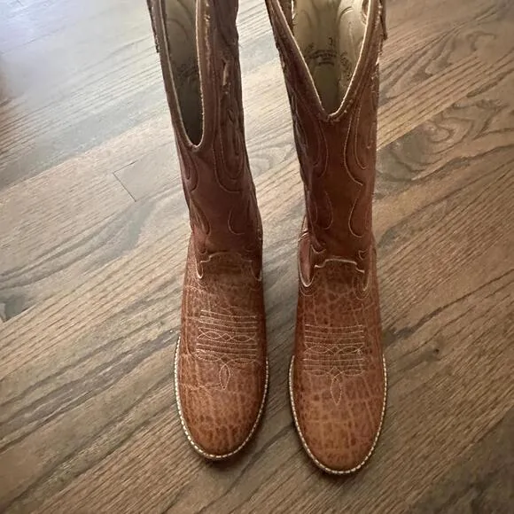 Acme Brown Leather Western Boots Kid's Size 3.5 D