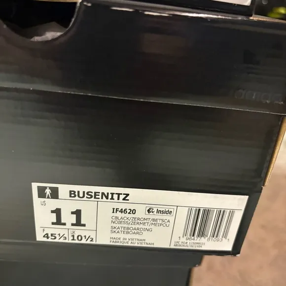adidas Originals Busenitz Shoes IF4620 Core Black Metalic Scarlet Men’s Sz