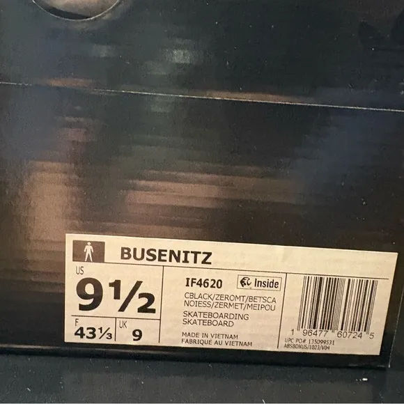adidas Originals Busenitz Shoes IF4620 Core Black Metalic Scarlet Men’s Sz