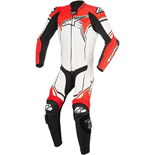 Alpinestars GP Plus V2 1-Piece Vented Lthr Suit - White/Black/Flo Red