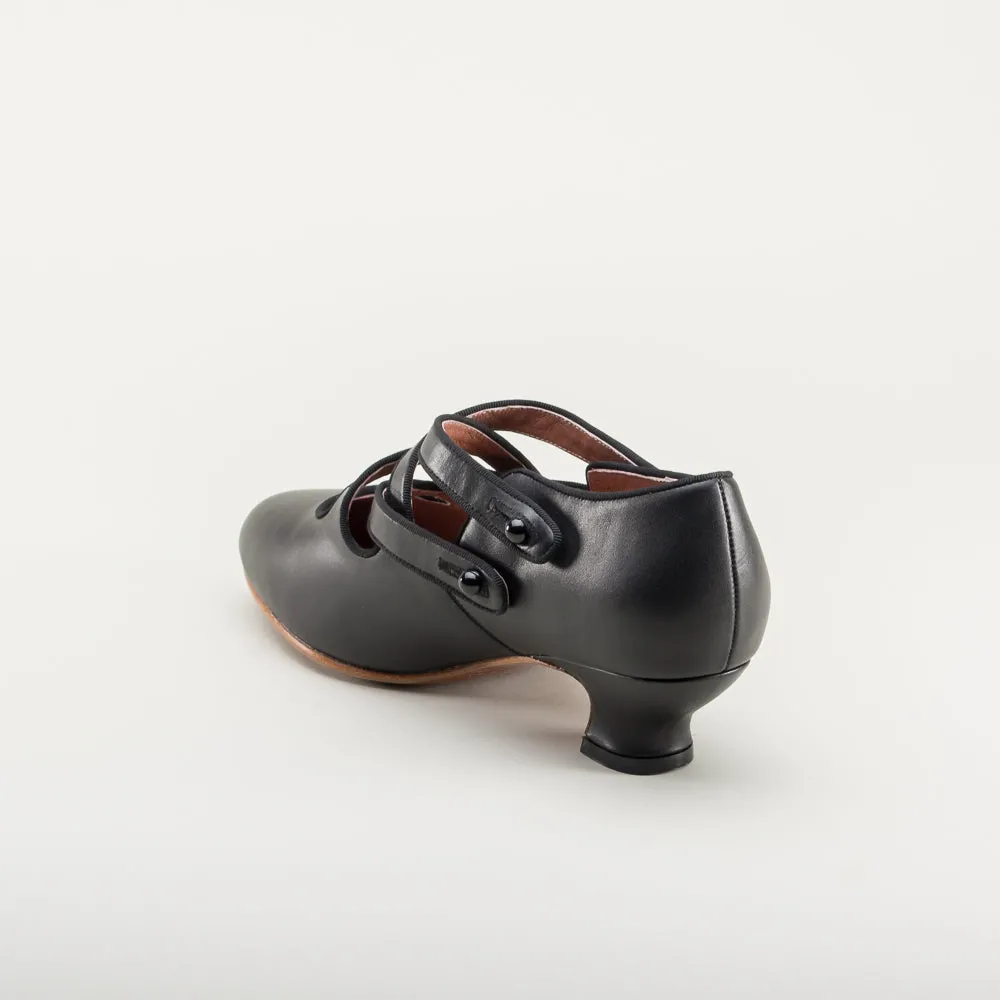 Astoria Edwardian Leather Shoes (Black)