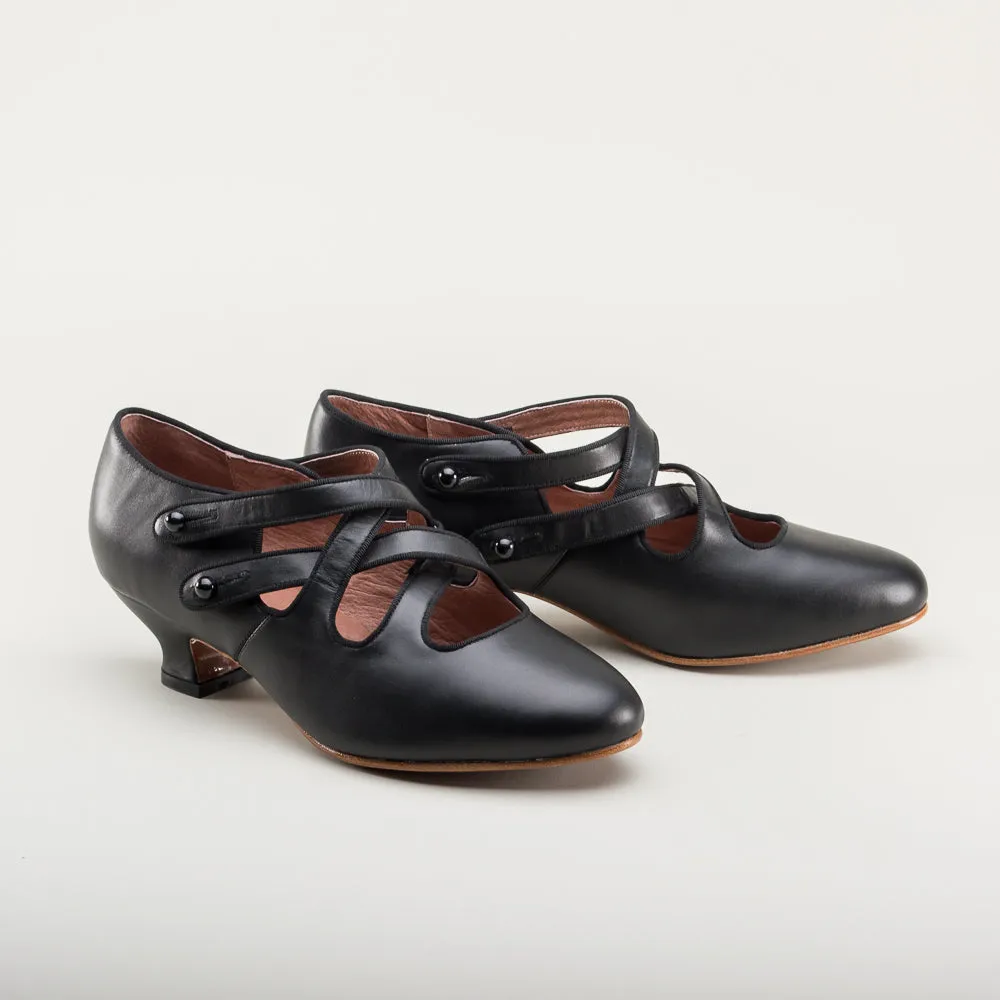 Astoria Edwardian Leather Shoes (Black)