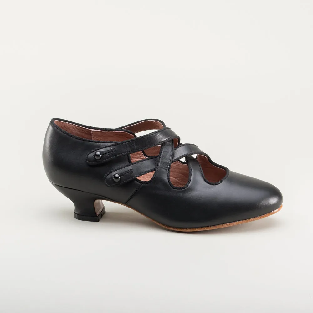 Astoria Edwardian Leather Shoes (Black)