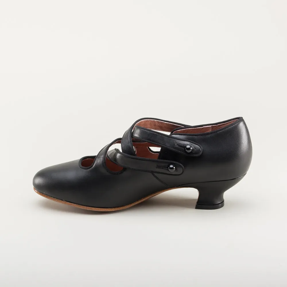 Astoria Edwardian Leather Shoes (Black)