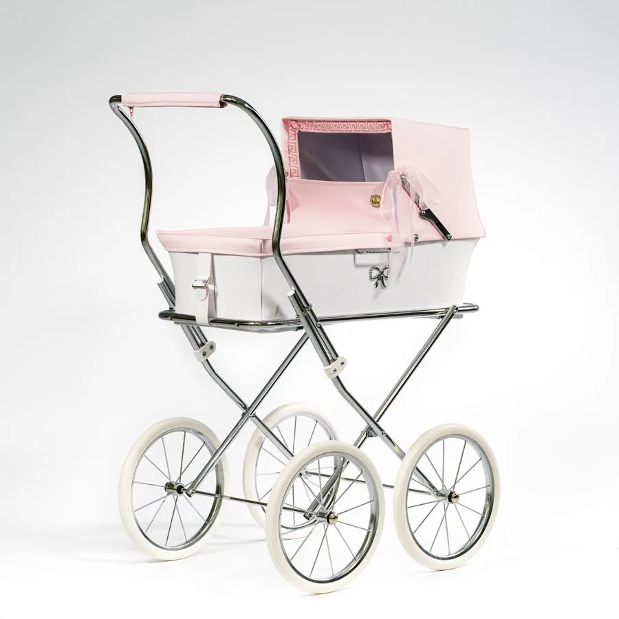 Bebelux Donosti White and Pink Spanish Dolls Pram & Bag 2463-R