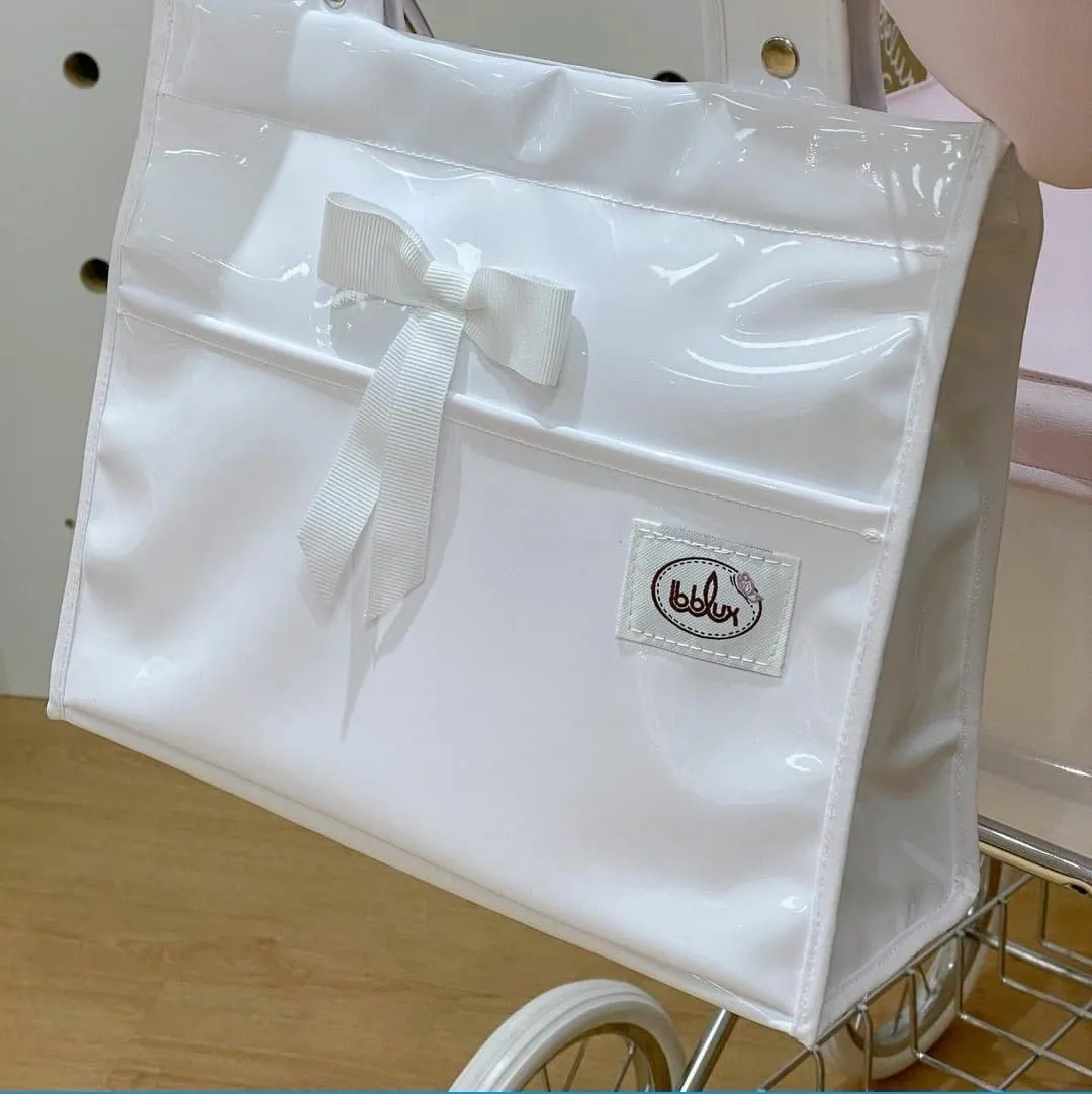 Bebelux White and Navy Minidonosti Spanish Doll's Pram & Bag 2044