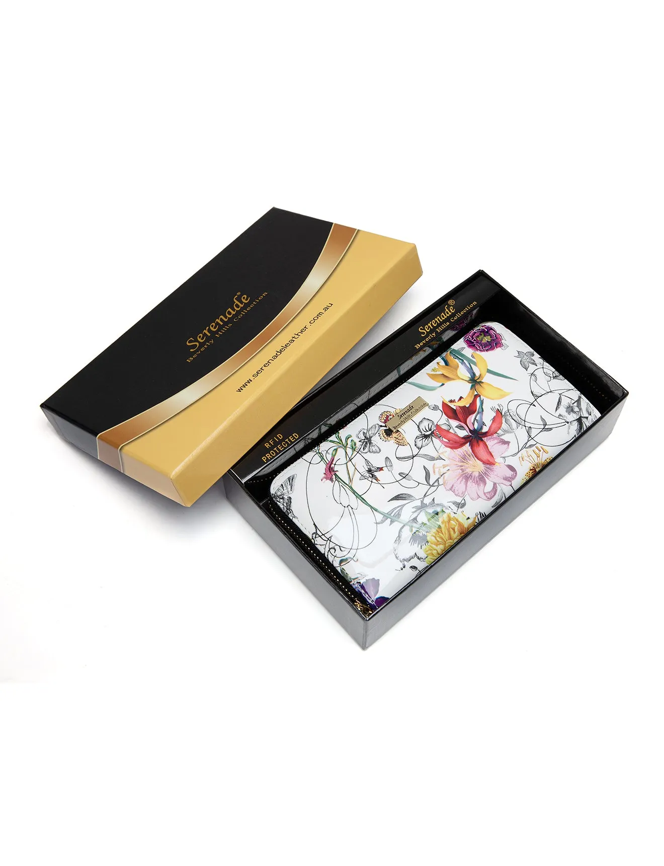 BOTANICS ZIP AROUND  PATENT LEATHER WALLET WITH RFID- WSH4716