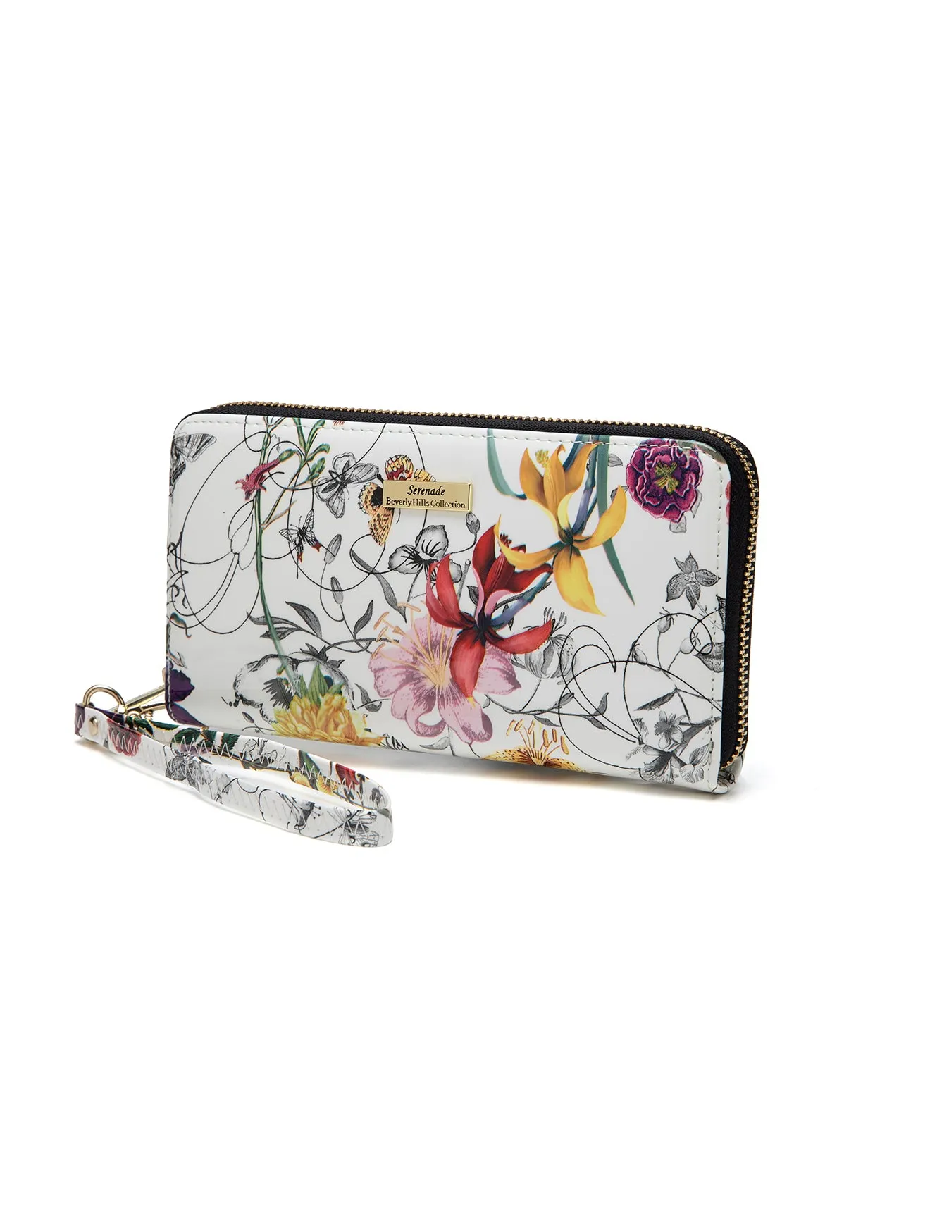 BOTANICS ZIP AROUND  PATENT LEATHER WALLET WITH RFID- WSH4716