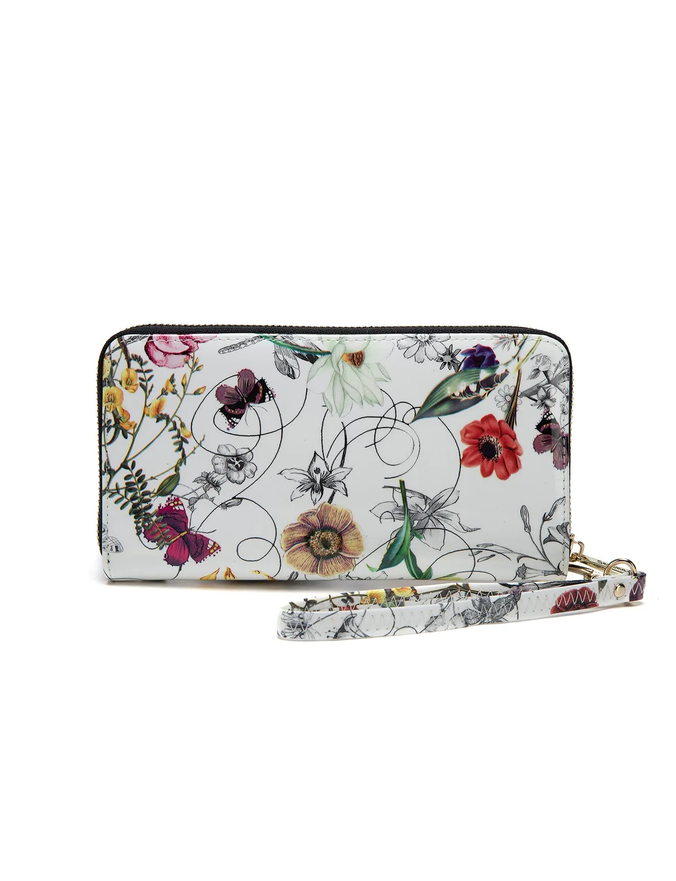BOTANICS ZIP AROUND  PATENT LEATHER WALLET WITH RFID- WSH4716