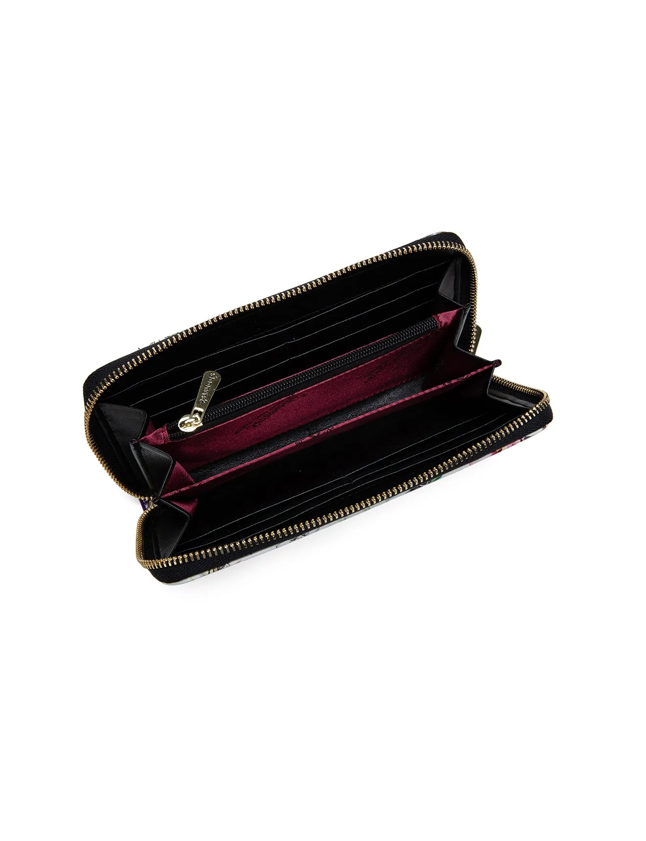 BOTANICS ZIP AROUND  PATENT LEATHER WALLET WITH RFID- WSH4716
