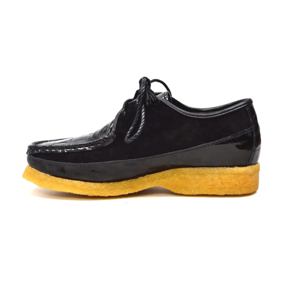 British Walkers Crown Croc Men's Crocodile Leather and Suede Crepe Soled Lace up Shoes