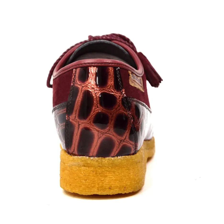British Walkers Crown Croc Men's Crocodile Leather and Suede Crepe Soled Lace up Shoes