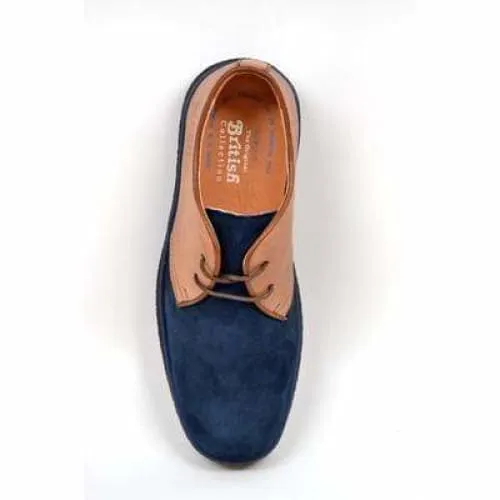 British Walkers Playboy Classic Low Cut Men's Tan and Navy Leather Oxfords Ankle Boots