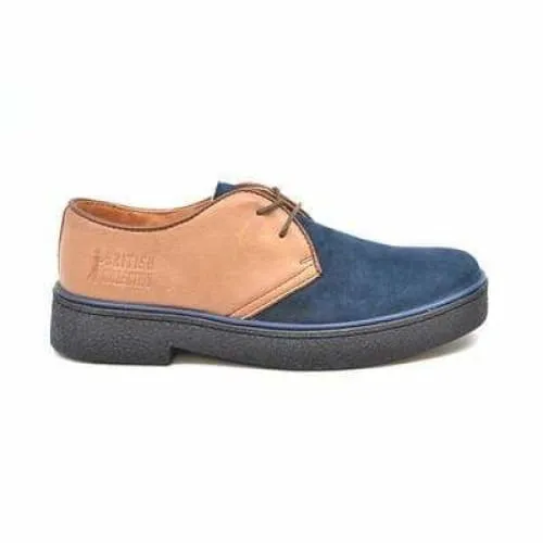 British Walkers Playboy Classic Low Cut Men's Tan and Navy Leather Oxfords Ankle Boots