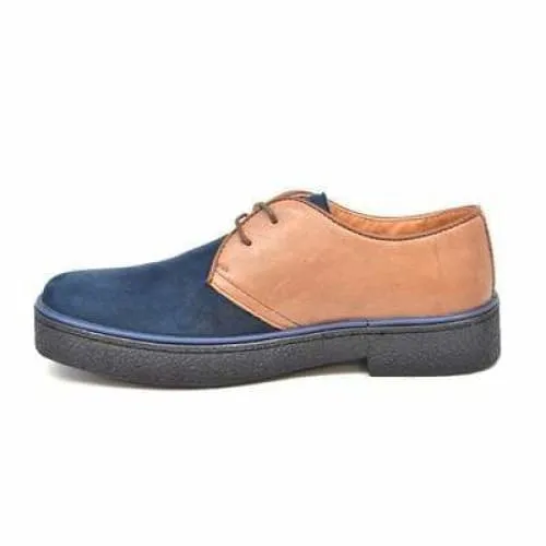 British Walkers Playboy Classic Low Cut Men's Tan and Navy Leather Oxfords Ankle Boots