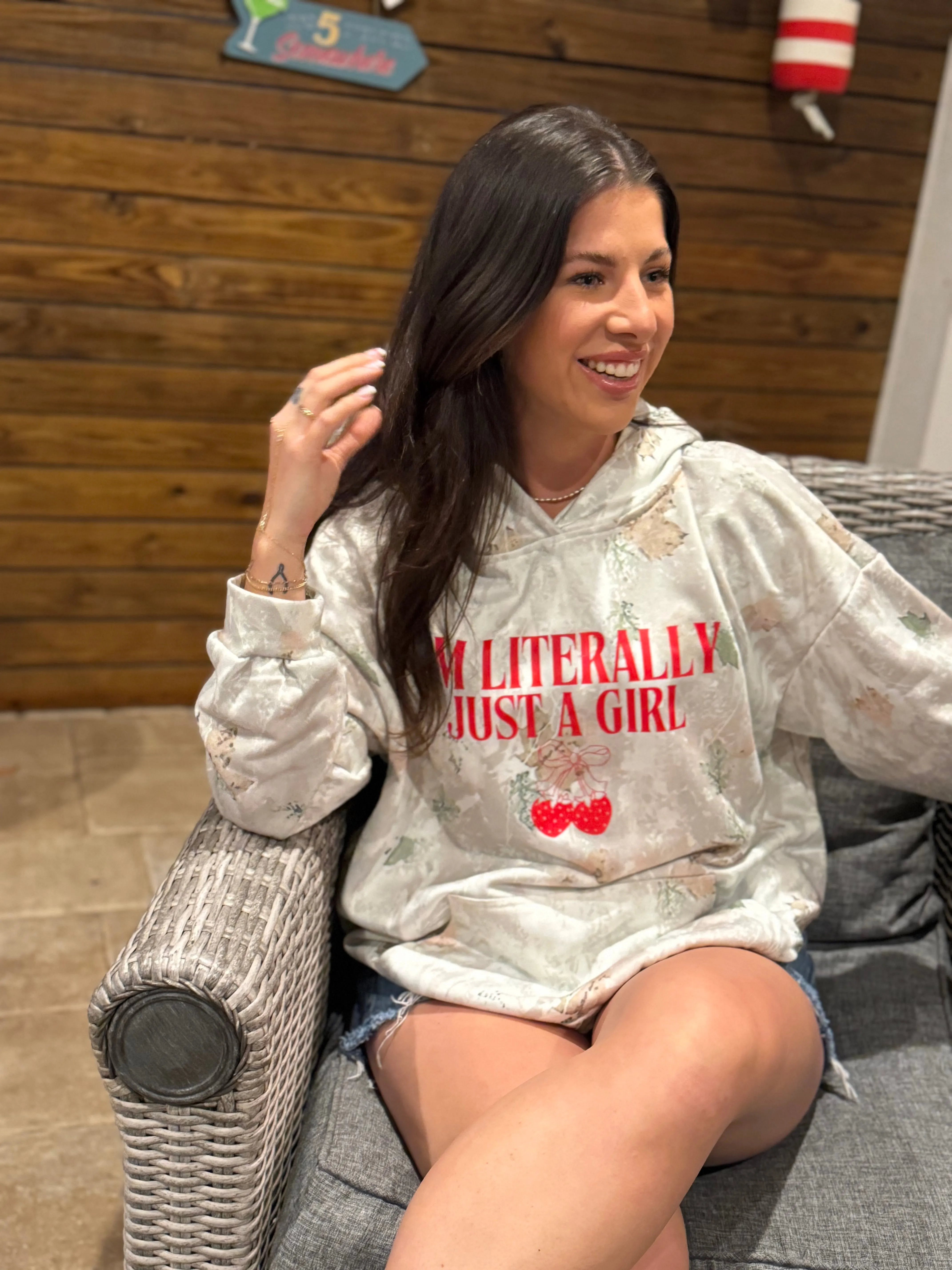 Camo Just A Girl Hoodie