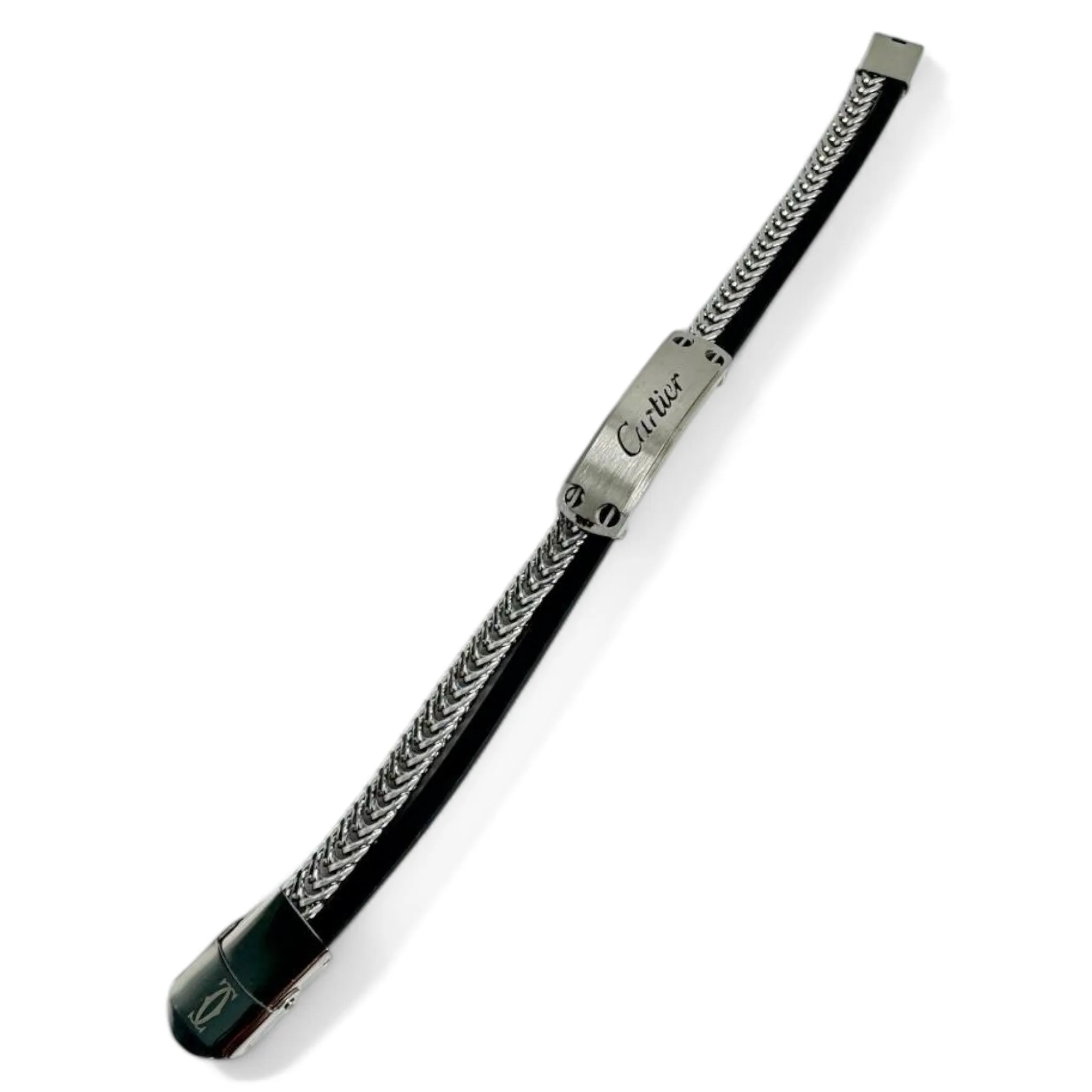 Cartier-Inspired Silver Braided Bracelet