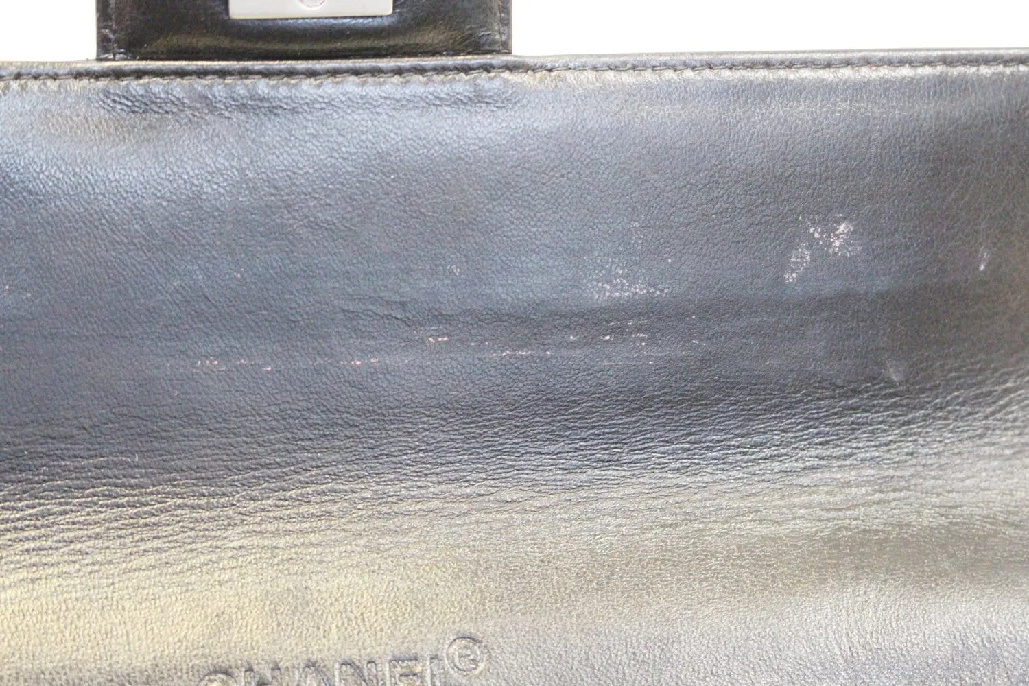 CHANEL Plum Patent Leather Square Stitch CC Shoulder Bag