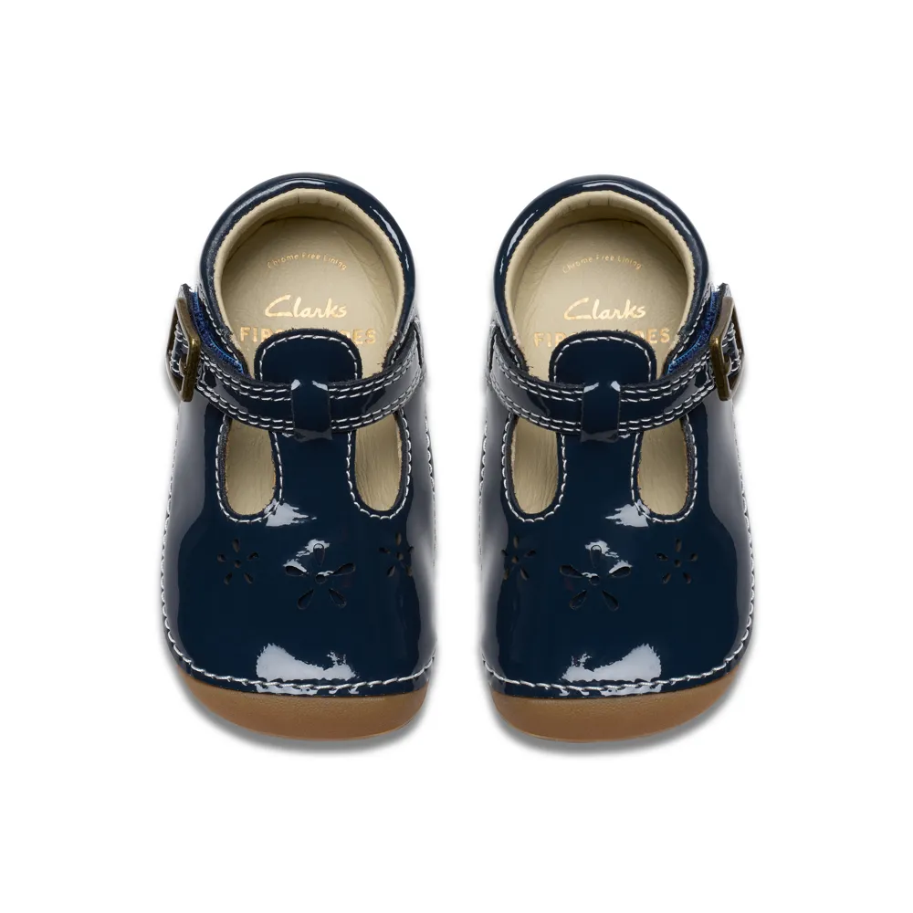 Clarks - Tiny Skip T  - Navy Patent - Shoes