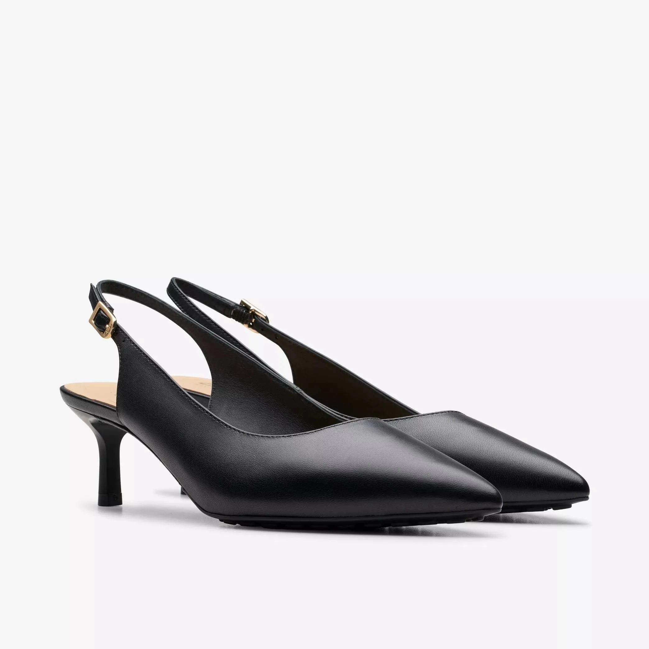 Clarks Women's Adela Sling Black Leather 26179527
