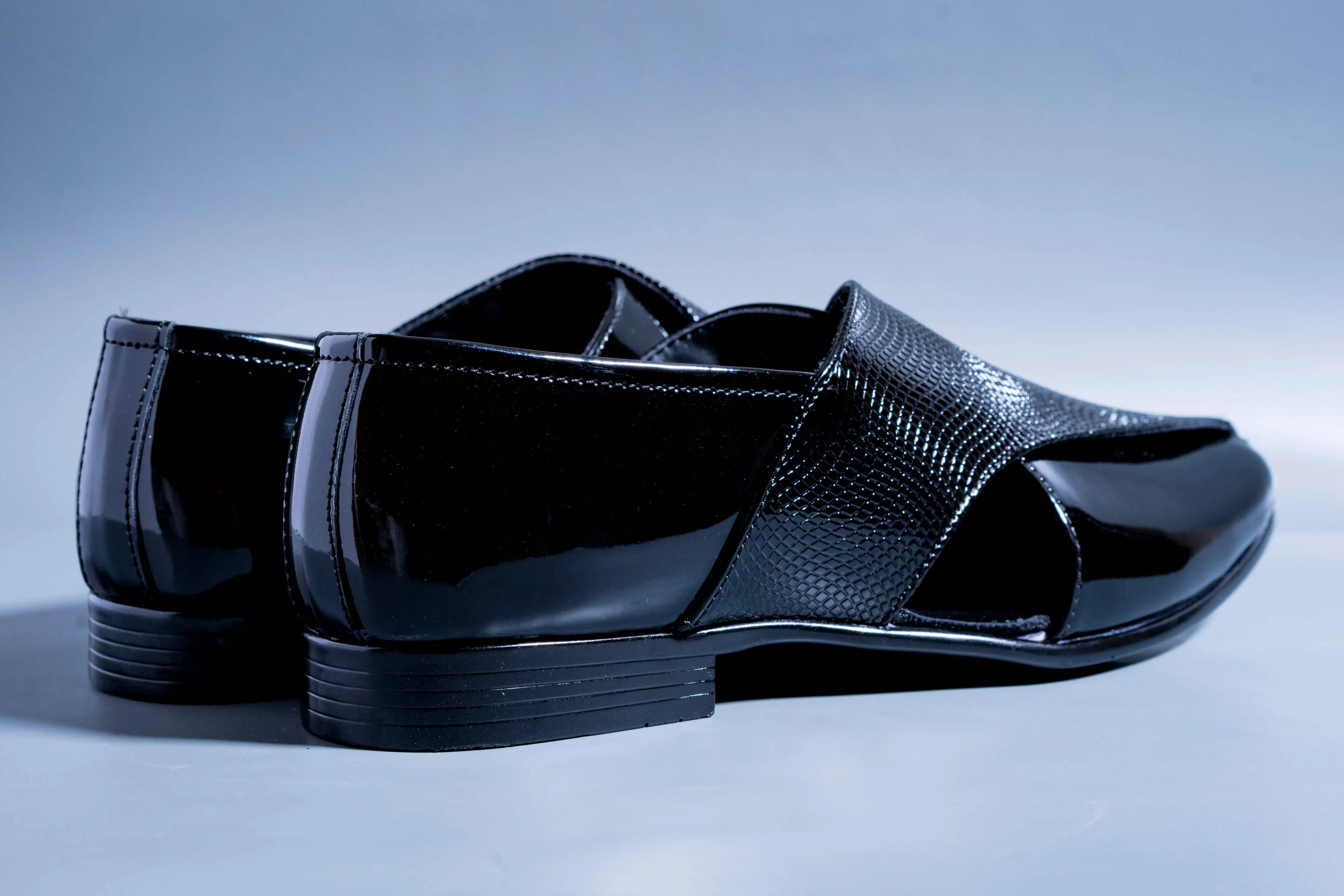 Classic Patent Black Slip Ons With Tassels For Men-JonasParamount