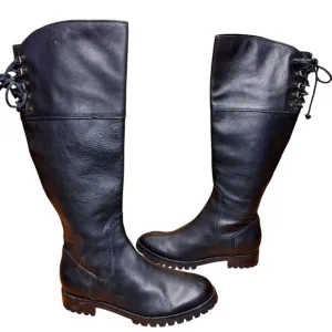Cole Haan X Nike Air Kensington Waterproof Leather Knee-High Tall Boot black 7.5