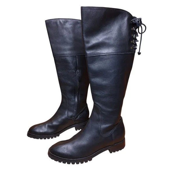 Cole Haan X Nike Air Kensington Waterproof Leather Knee-High Tall Boot black 7.5