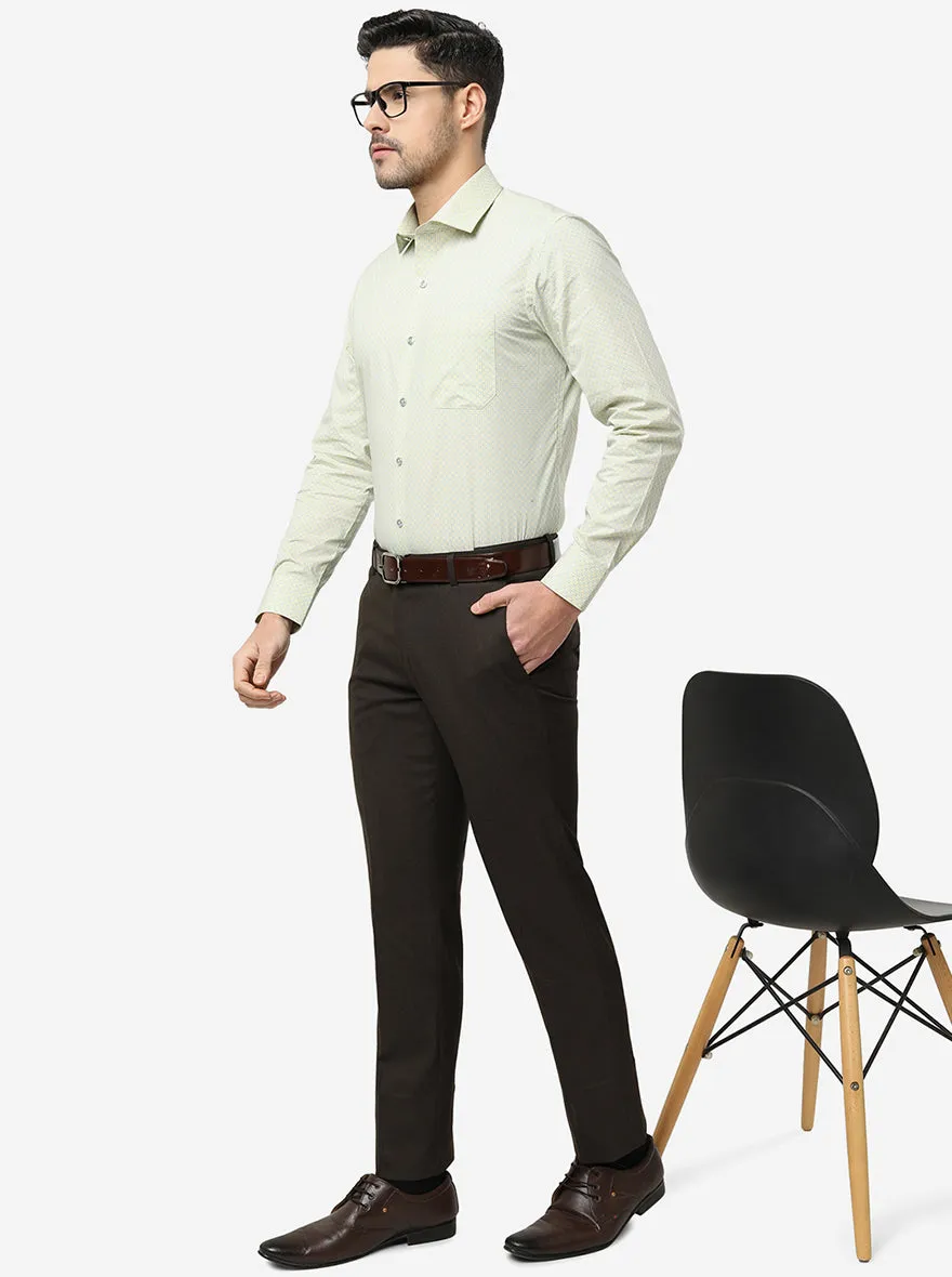 Comfy Brown Solid Slim Fit Formal Trouser | Metal