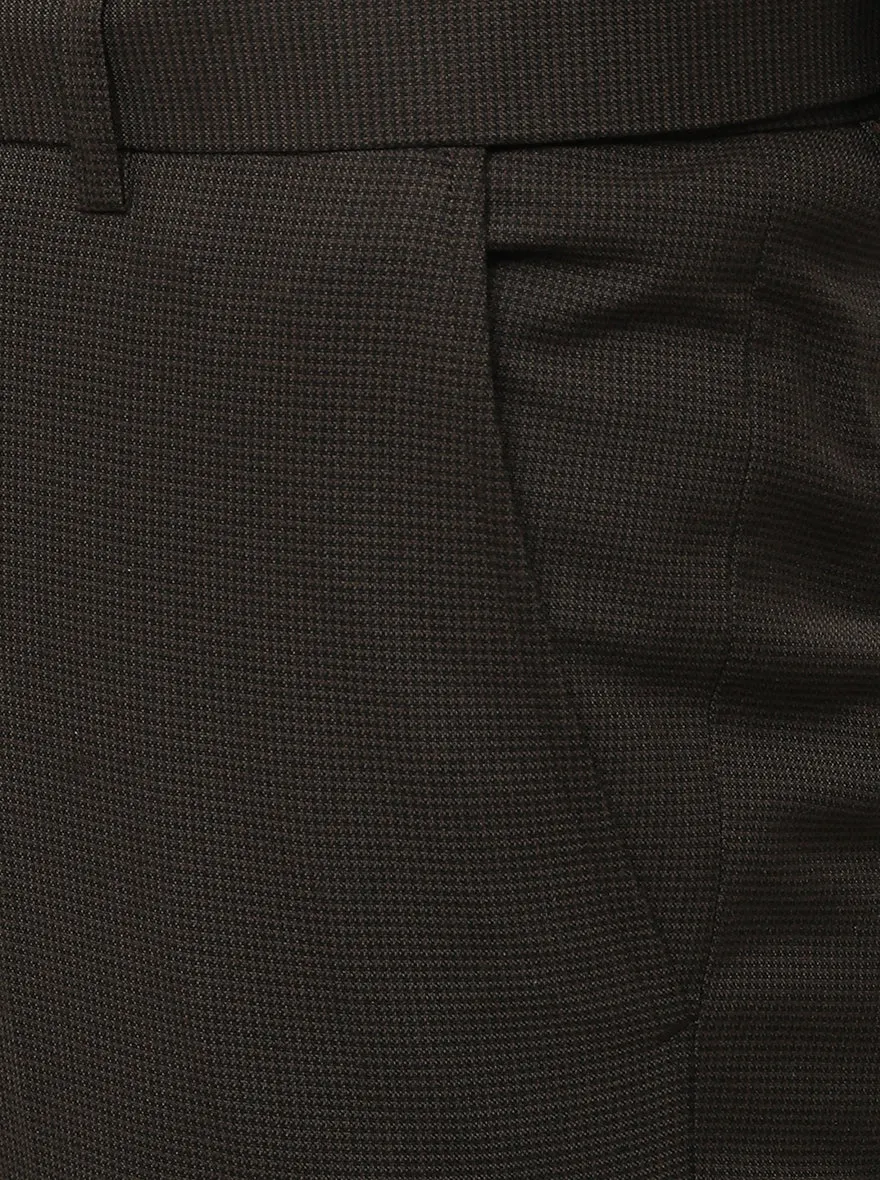 Comfy Brown Solid Slim Fit Formal Trouser | Metal