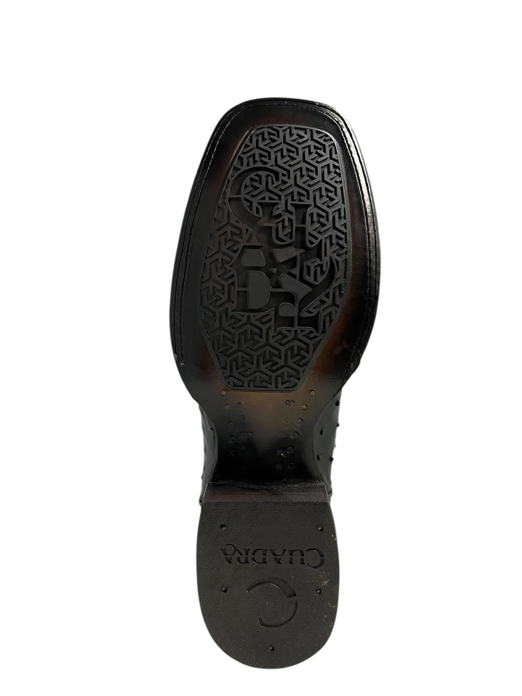 Cuadra Square Toe Black Ostrich - CU662