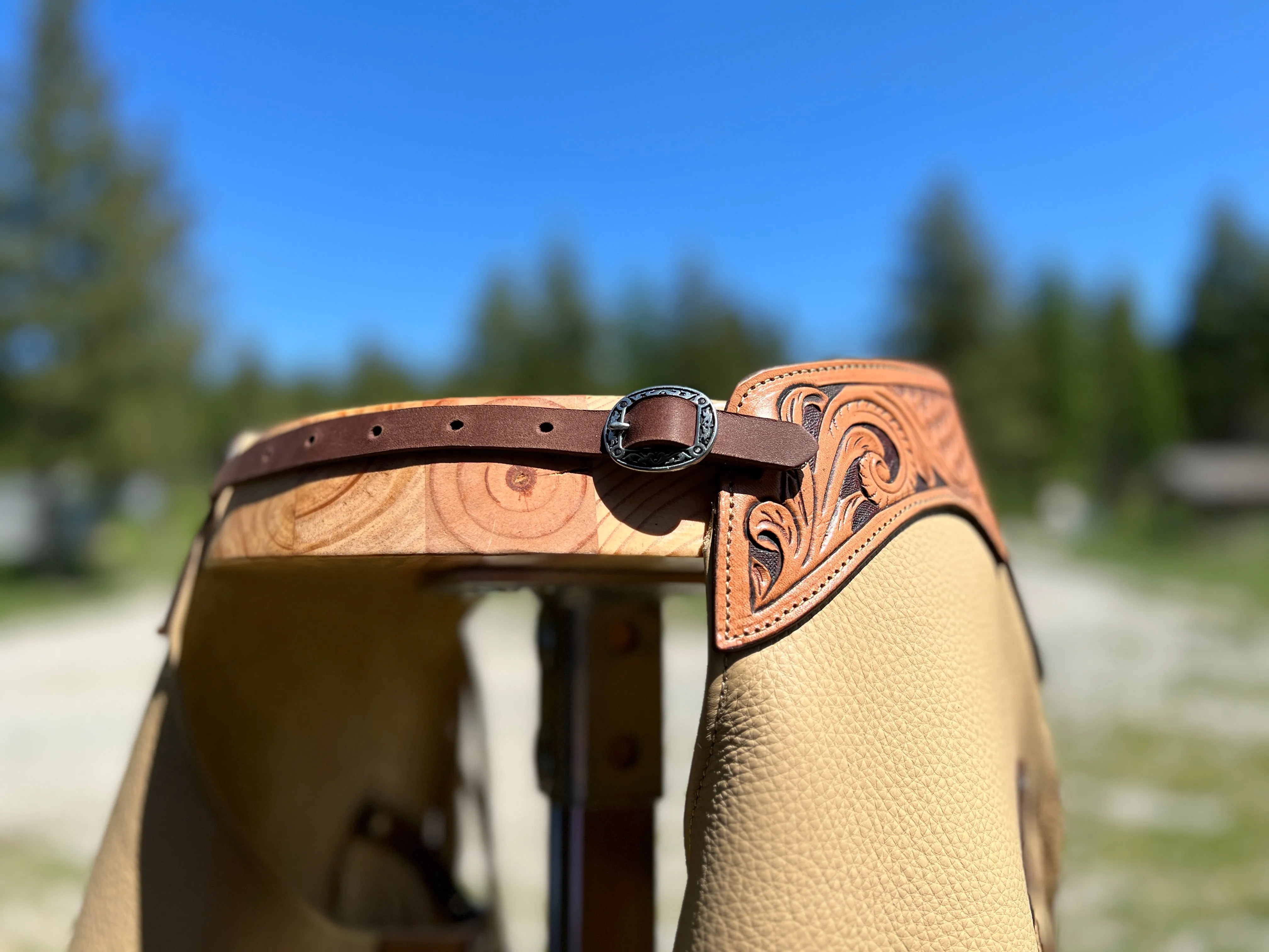 Custom Chinks Charmitas Chaps in Cocoa Leather