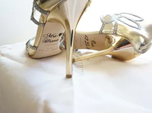 Custom Personalized Wedding Bridal Shoe Decal Name Date Heart Shoe Stickers