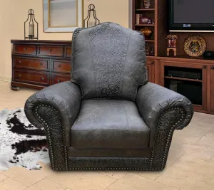 Custom Republic VIP Rocker Swivel Recliner With Cowboy Tool Accent