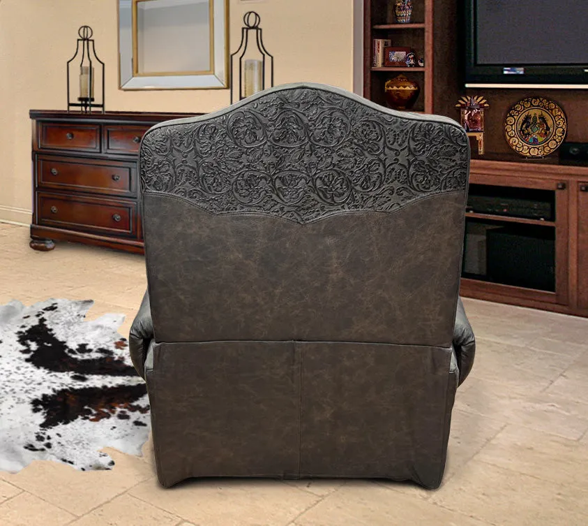 Custom Republic VIP Rocker Swivel Recliner With Cowboy Tool Accent