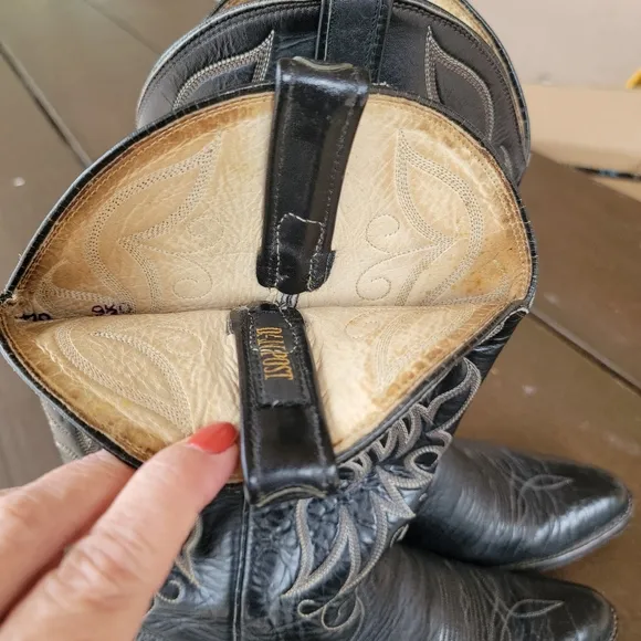 Dan Post western cowboy leather boots size 9.5 black