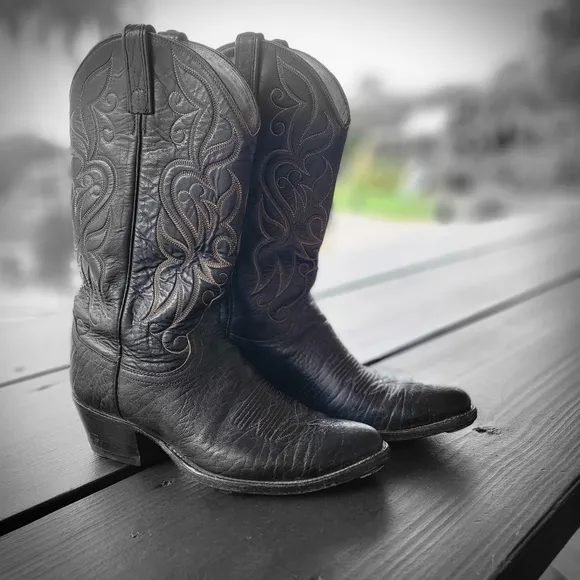 Dan Post western cowboy leather boots size 9.5 black